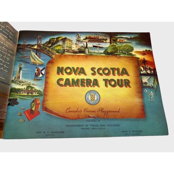 Vintage 1950s Nova Scotia Camera Tour Souvenir Booklet 12" x 9" Canada - Picture 3 of 9